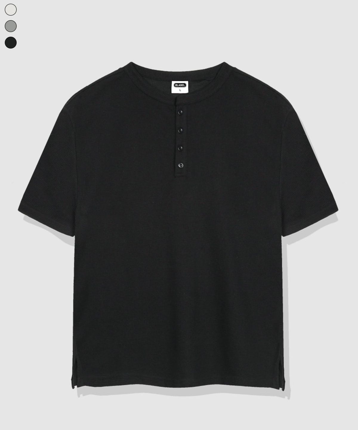 베이직라벨(BASIC LABEL) Yuonb Waffle Henley Neck Short-Sleeve T-shirt 3 Color [BLSR_1001]