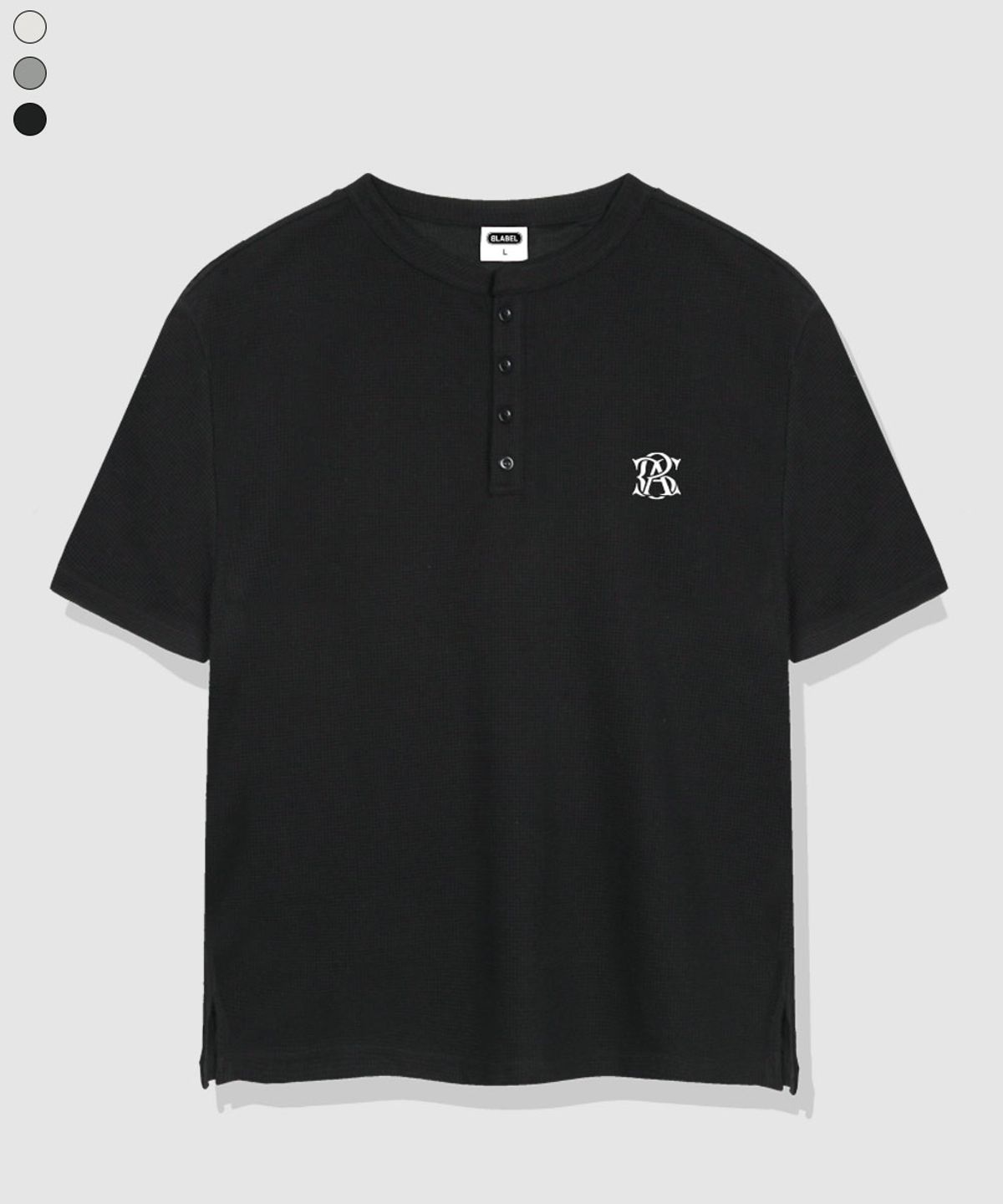 베이직라벨(BASIC LABEL) Mont Waffle Henley Neck Short-Sleeve T-shirt 3 Color [BLSR_0002]