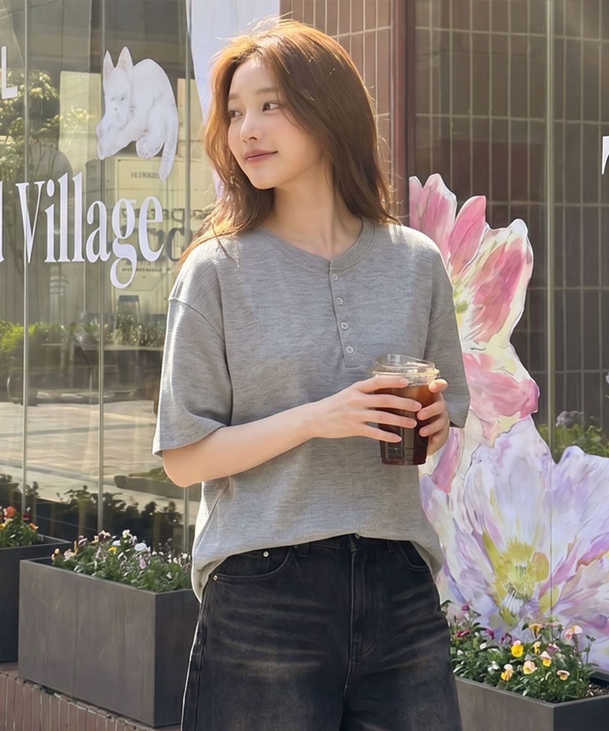 유라이프지(ULIFEZIP) 베르엘 와플 헨리넥 반팔 티셔츠 3 Color [ULSR_1001]