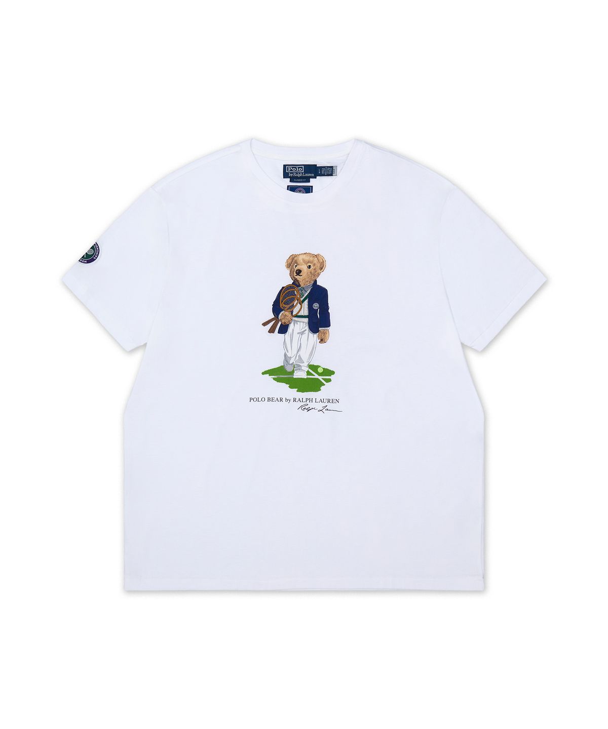 폴로 랄프 로렌(POLO RALPH LAUREN) 윔블던 클래식핏 폴로 베어 티셔츠-화이트