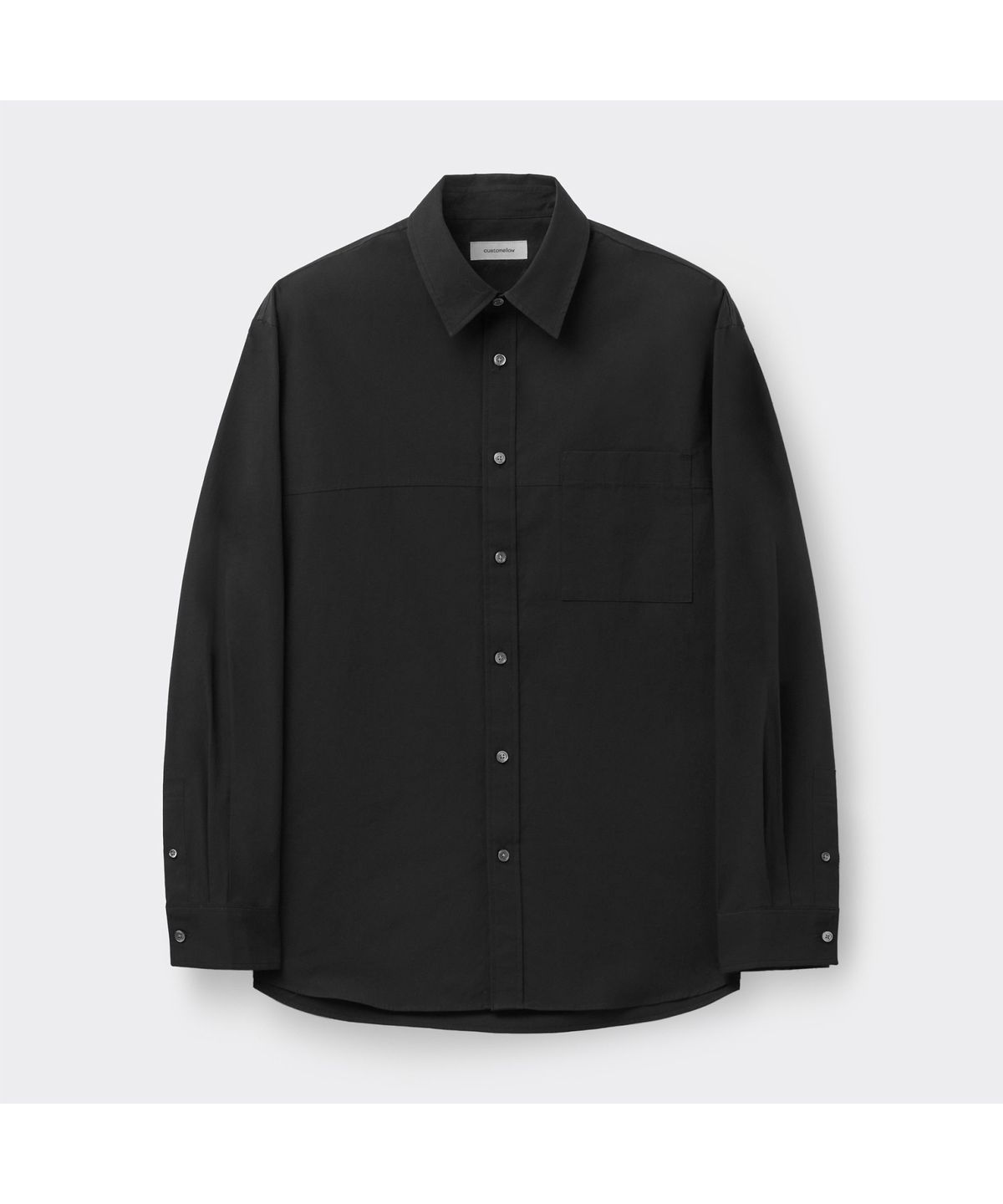 커스텀멜로우(CUSTOMELLOW) [Essentials] Black Regular Fit Basic Shirt C9SAM26201BKX