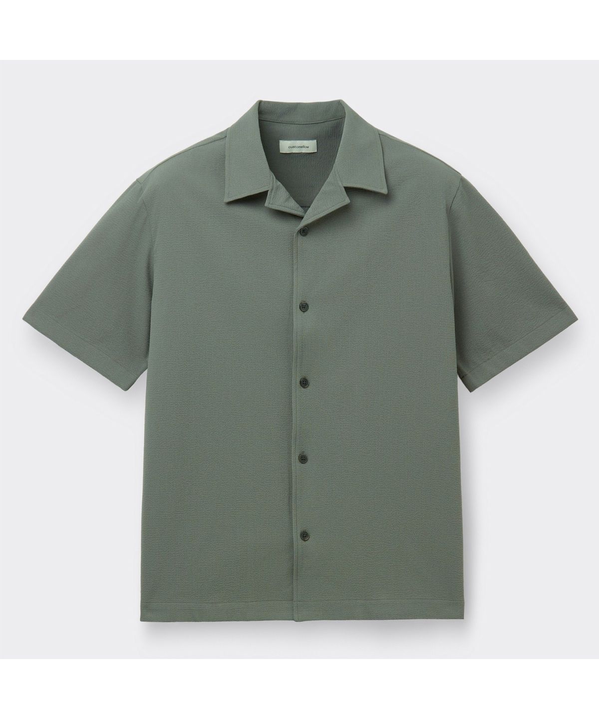 커스텀멜로우(CUSTOMELLOW) [Essentials] Khaki Regular Fit Half Shirt C9SAM26311KHX