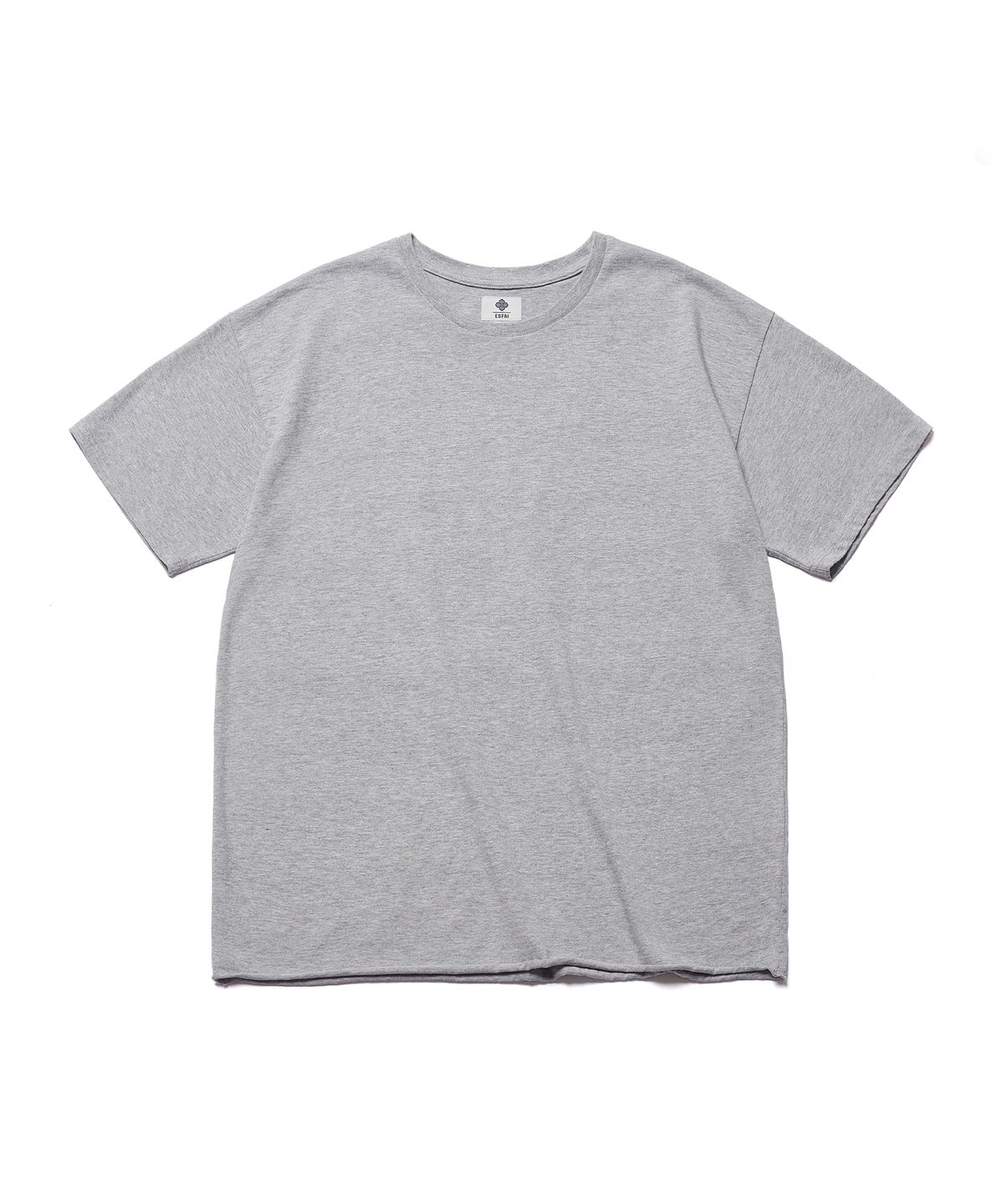 에스파이(ESFAI) [MOSAWON X ESFAI] CUT-OFF ROUND NECK T-SHIRT (MELANGE GREY)