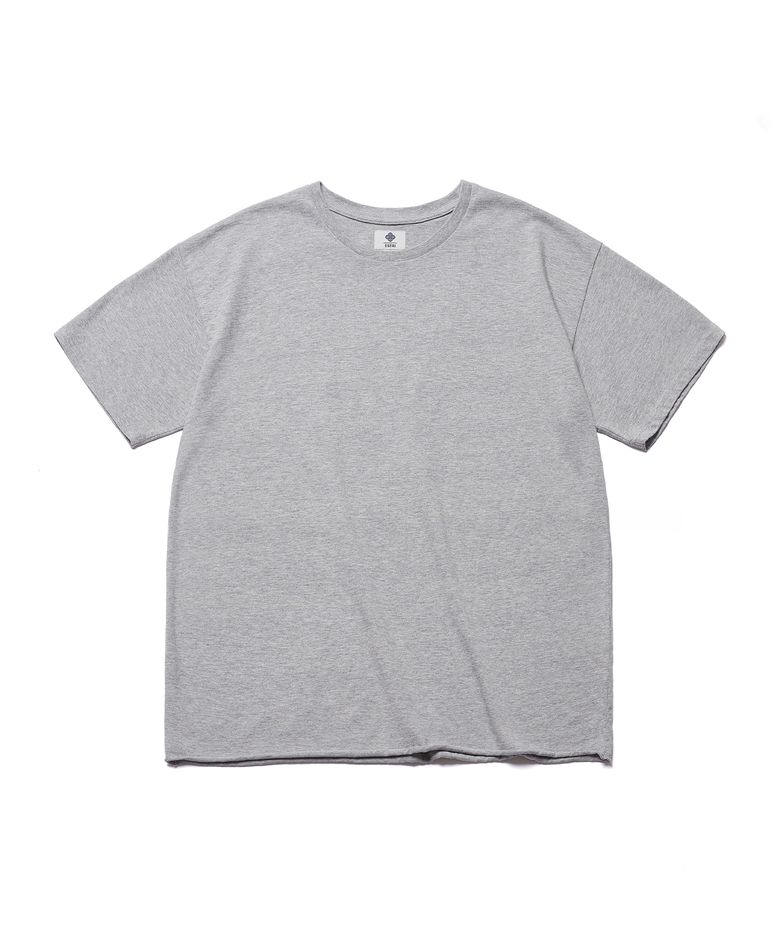 [MOSAWON X ESFAI] CUT-OFF ROUND NECK T-SHIRT (MELANGE GREY)