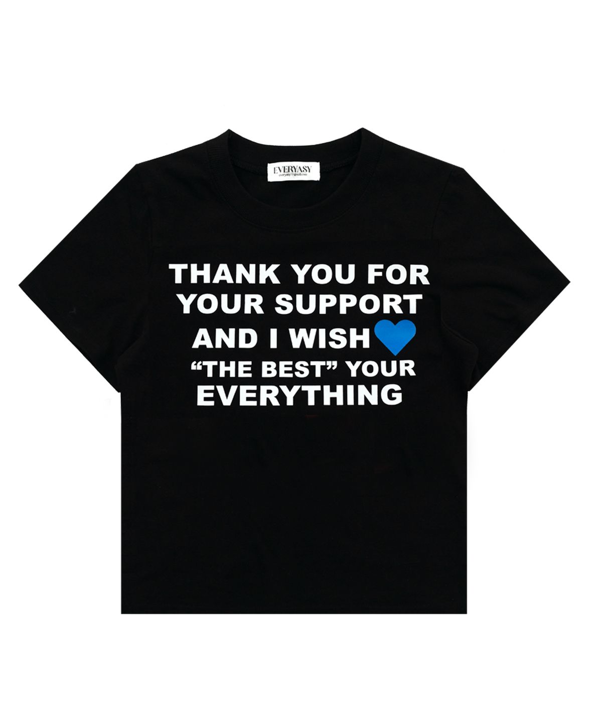 에브리시(EVERYASY) Thank you LOVE  티셔츠 (블랙)