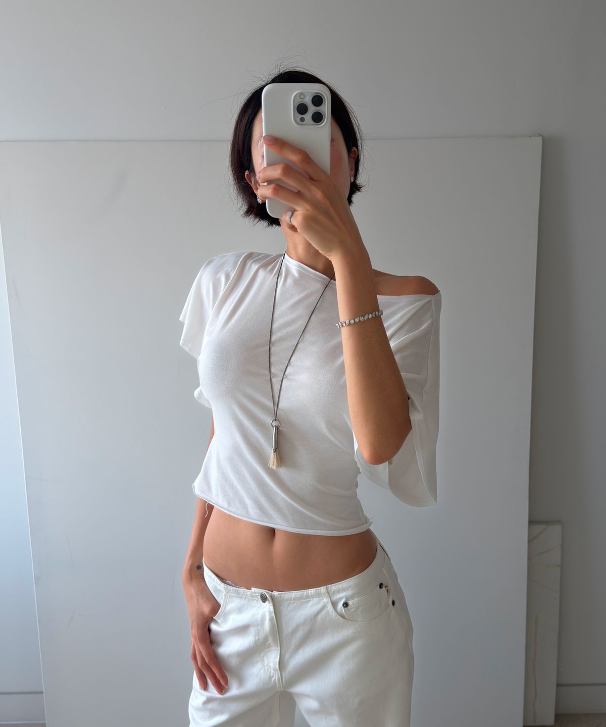 글로니(GLOWNY) CORE HALF TEE (WHITE)