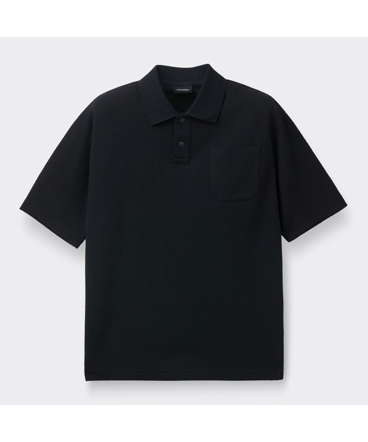 커스텀멜로우(CUSTOMELLOW) Black Oversized Fit Polo CWTAM26511BKX