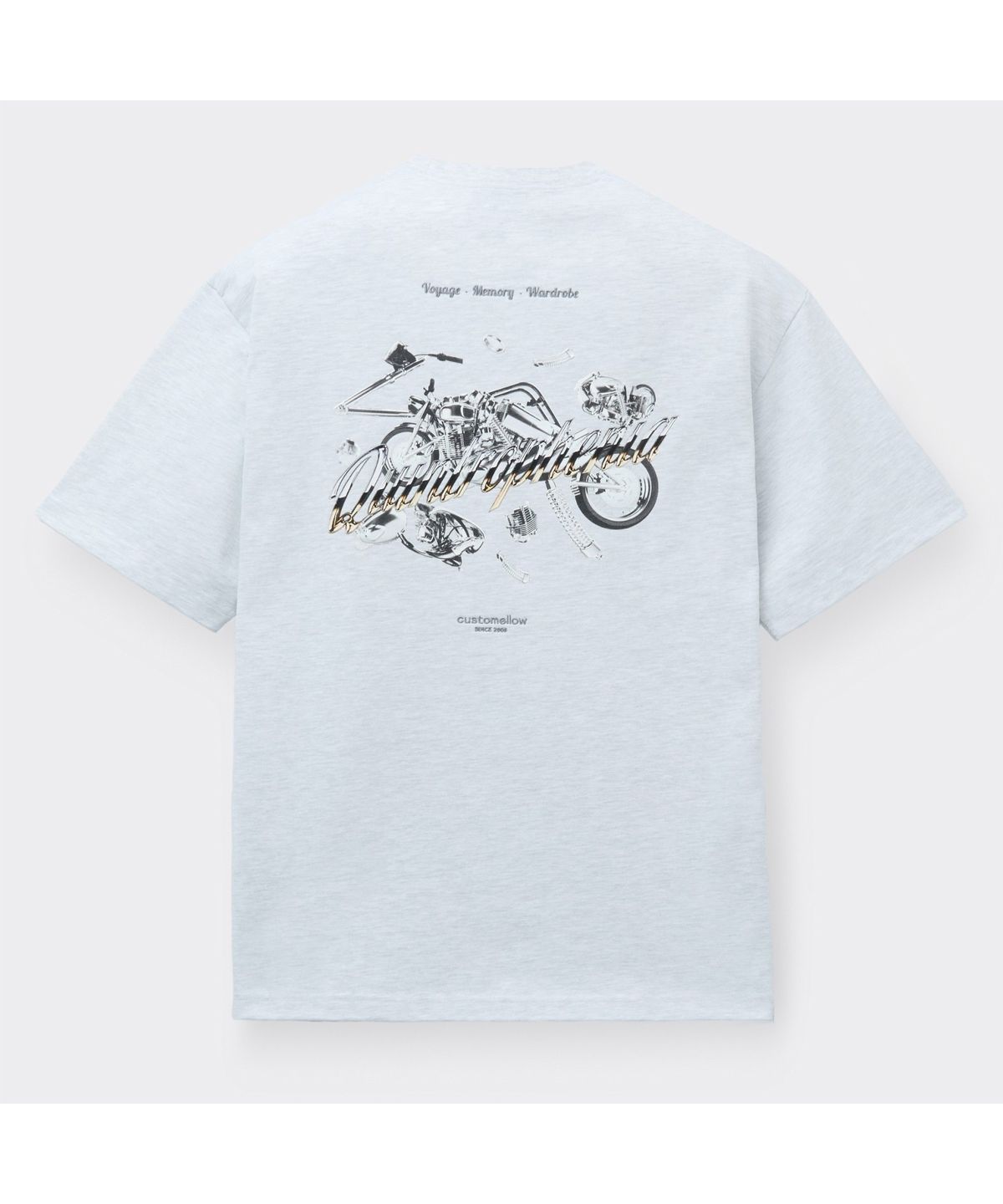 커스텀멜로우(CUSTOMELLOW) Grey Graphic T-shirt CWTAM26433GYX