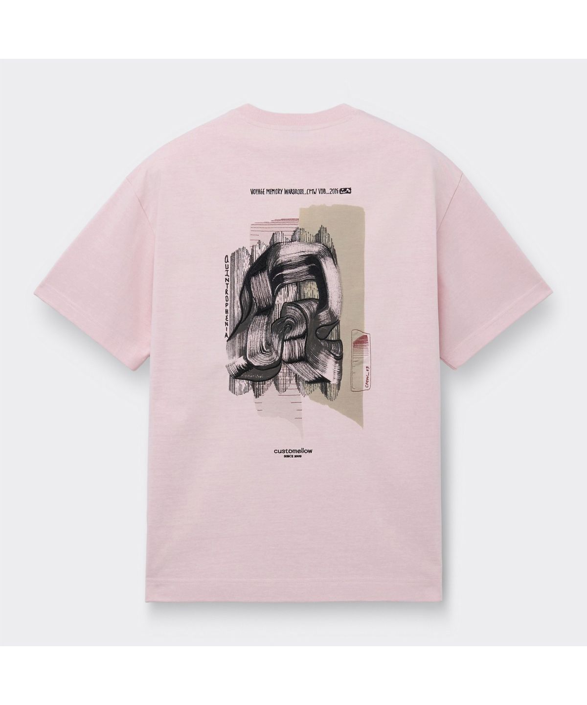 커스텀멜로우(CUSTOMELLOW) [Vincent] Pink Graphic Dyed T-Shirt CWTAM26491PIX