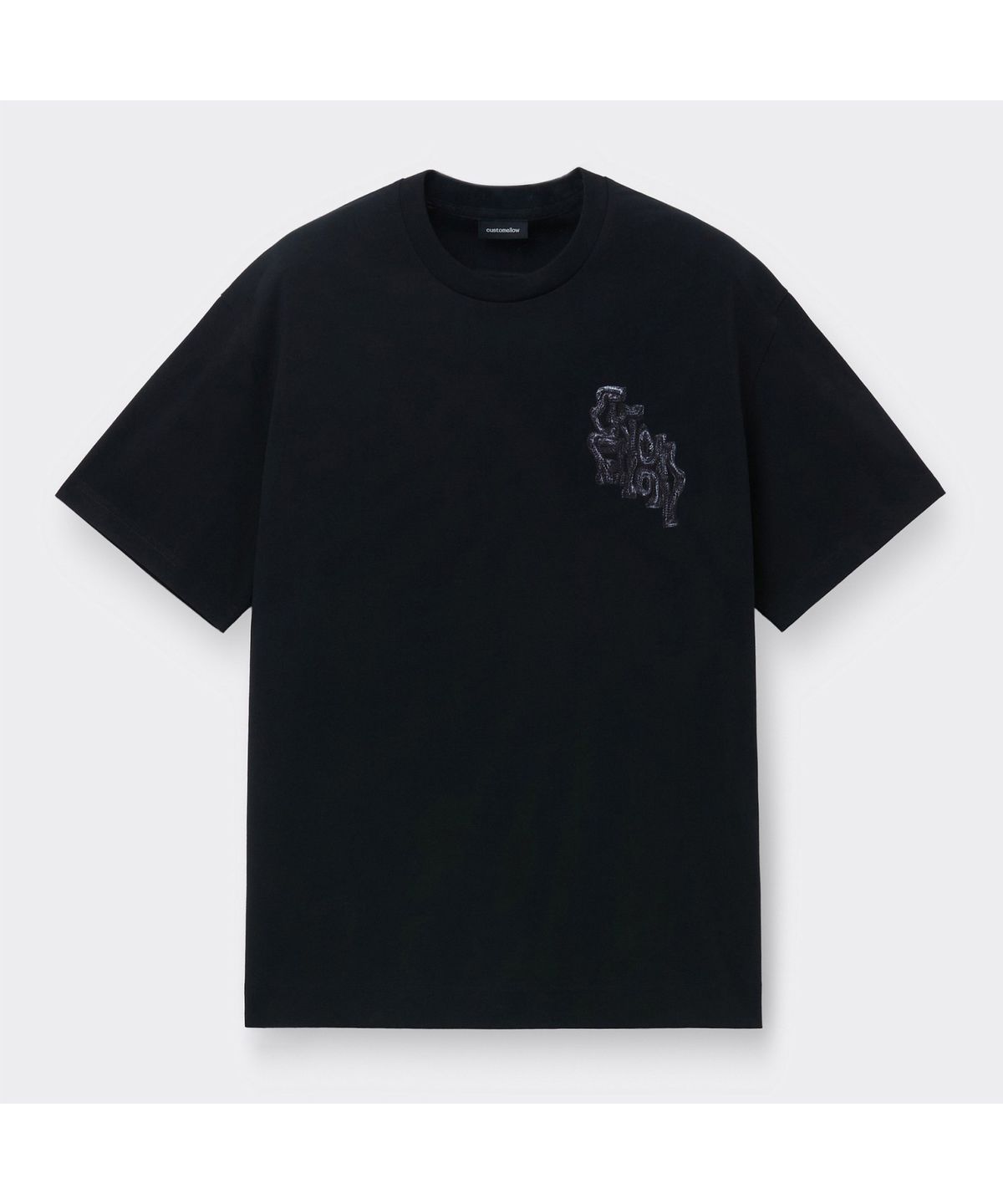 커스텀멜로우(CUSTOMELLOW) [Vincent] Black Graphic T-Shirt CWTAM26498BKX