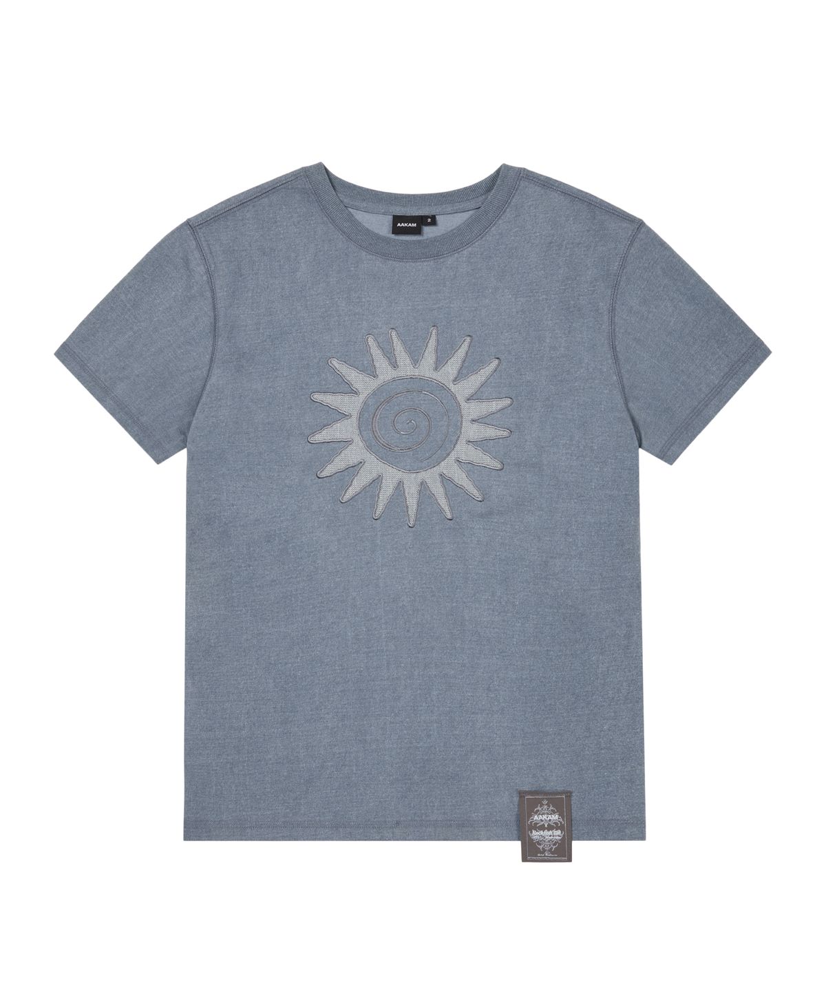 아캄(AAKAM) Washed Sun Patch Half Top (Blue)