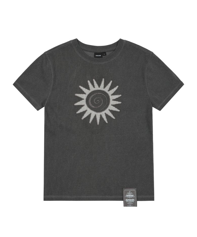 Washed Sun Patch Half Top (Charcoal)
