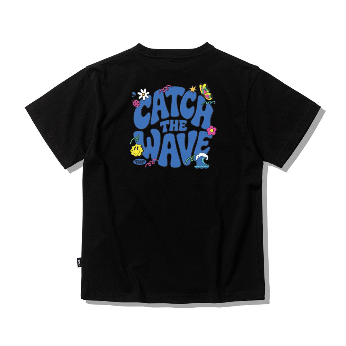 스플래시코드 키즈(SPLASHCODE KIDS) 키즈 반팔 티셔츠 블랙 - 캐치 더 웨이브(Catch The Wave)