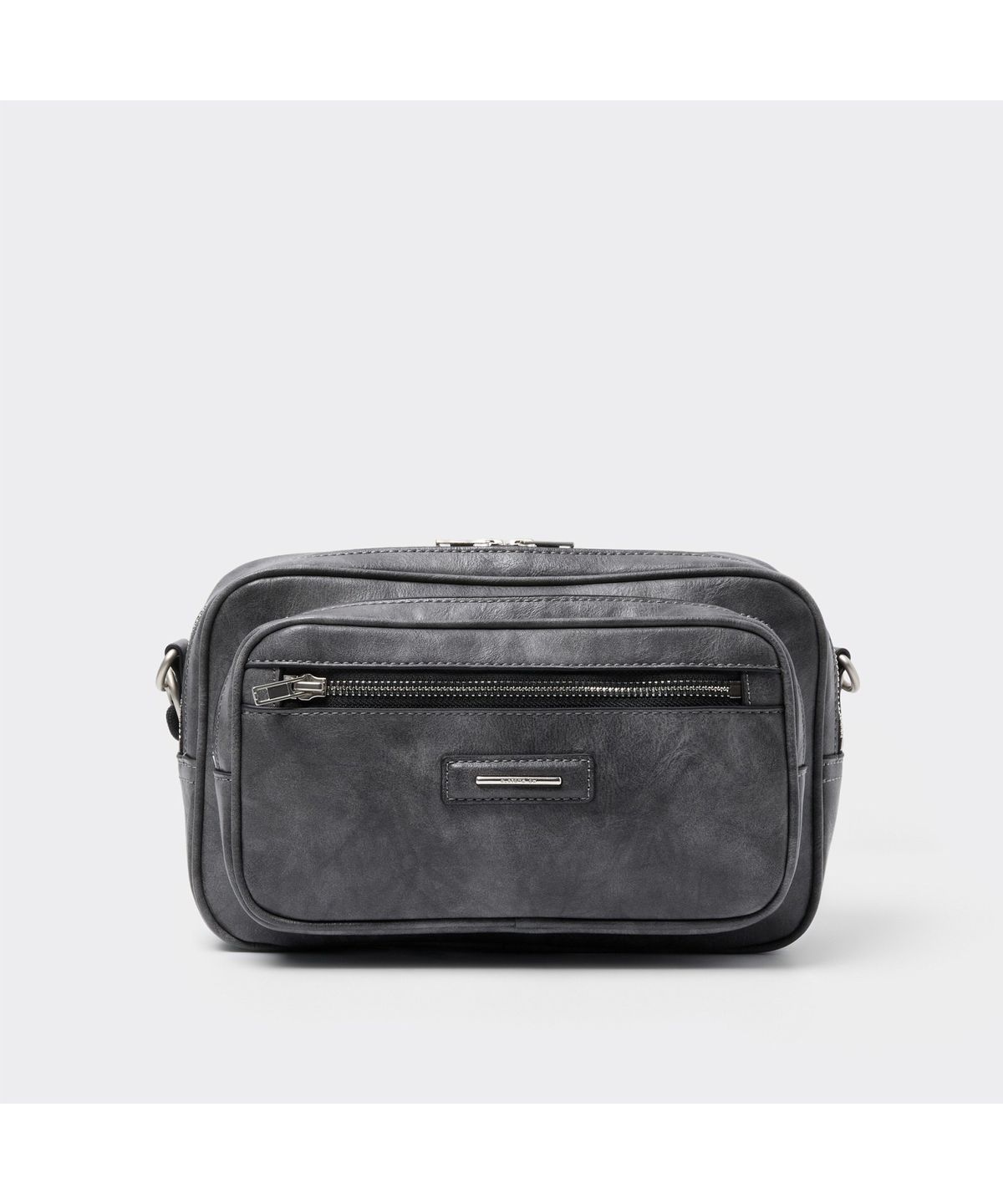 커스텀멜로우(CUSTOMELLOW) Grey Faux Leather Cross Bag CABAX26103GYX