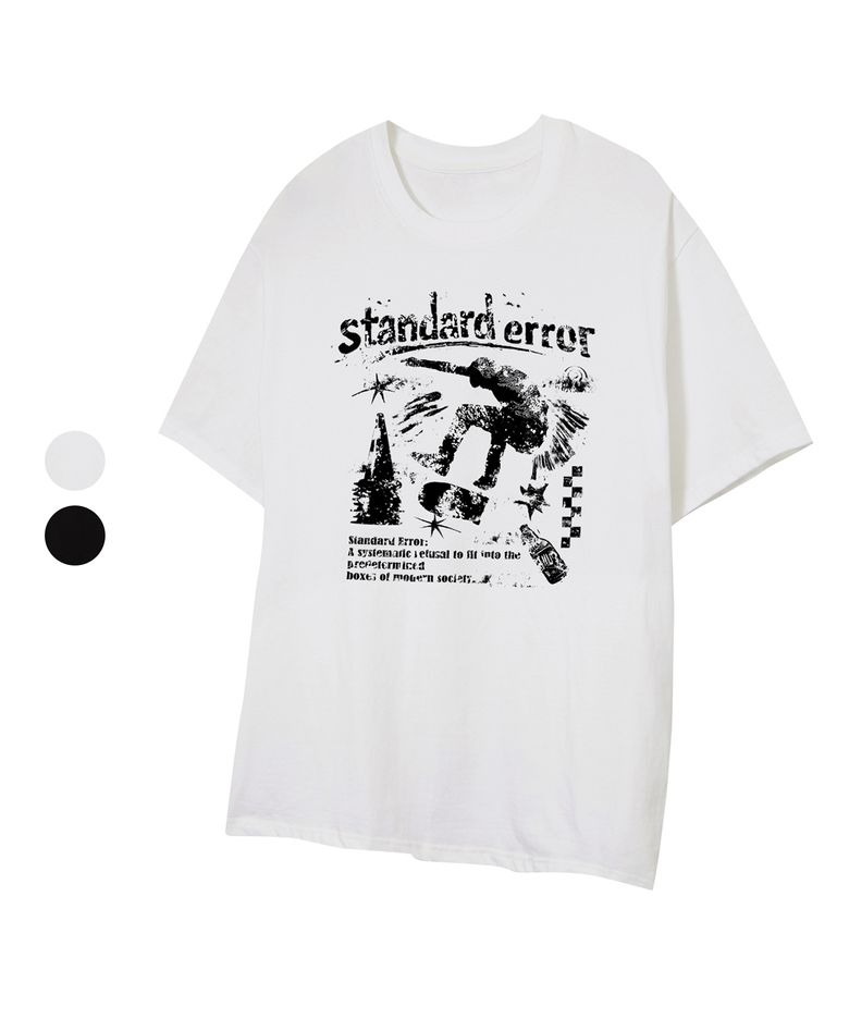 87-STAN323 어반 보더 크랙 솔리드 반팔 티셔츠 (2color)