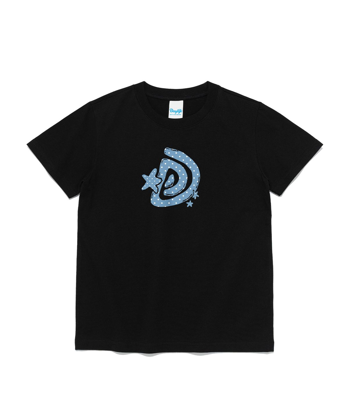 데이라이프(DAYLIFE) 도트 스플래쉬 D로고 우먼 반팔 티셔츠 (블랙)