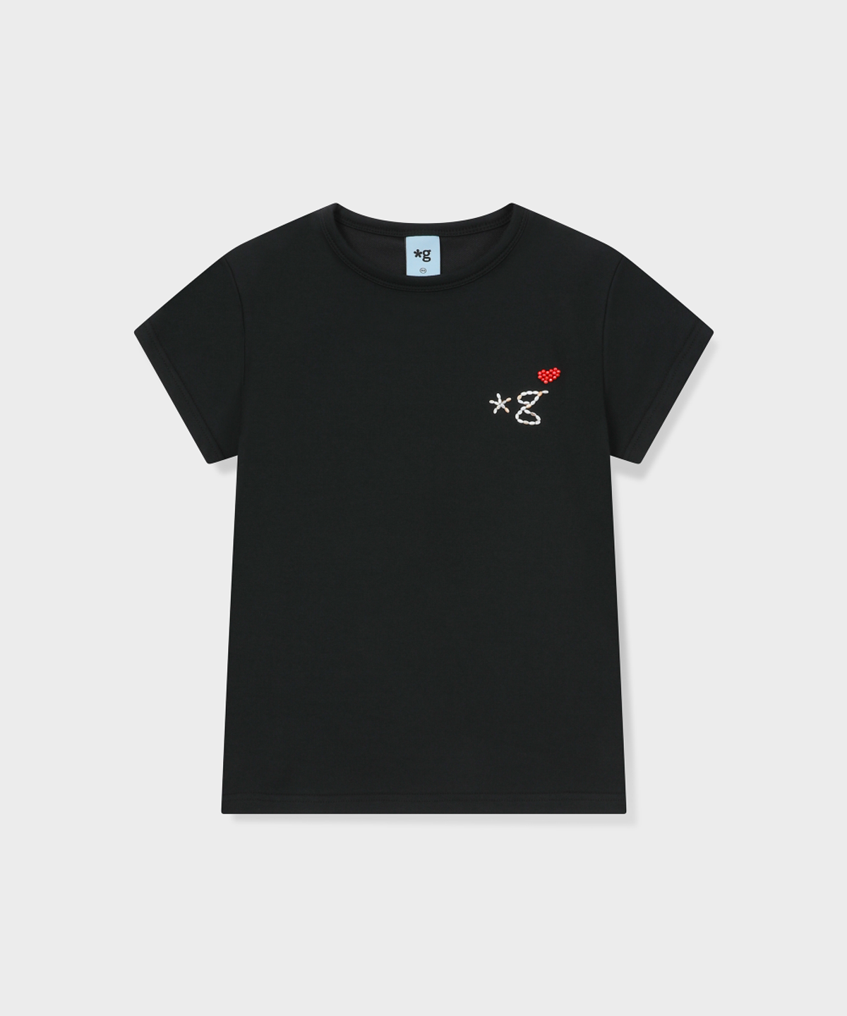 글런든(GRUNDEN) BEADED LOGO T-SHIRT (BLACK)_G26BWJTS01