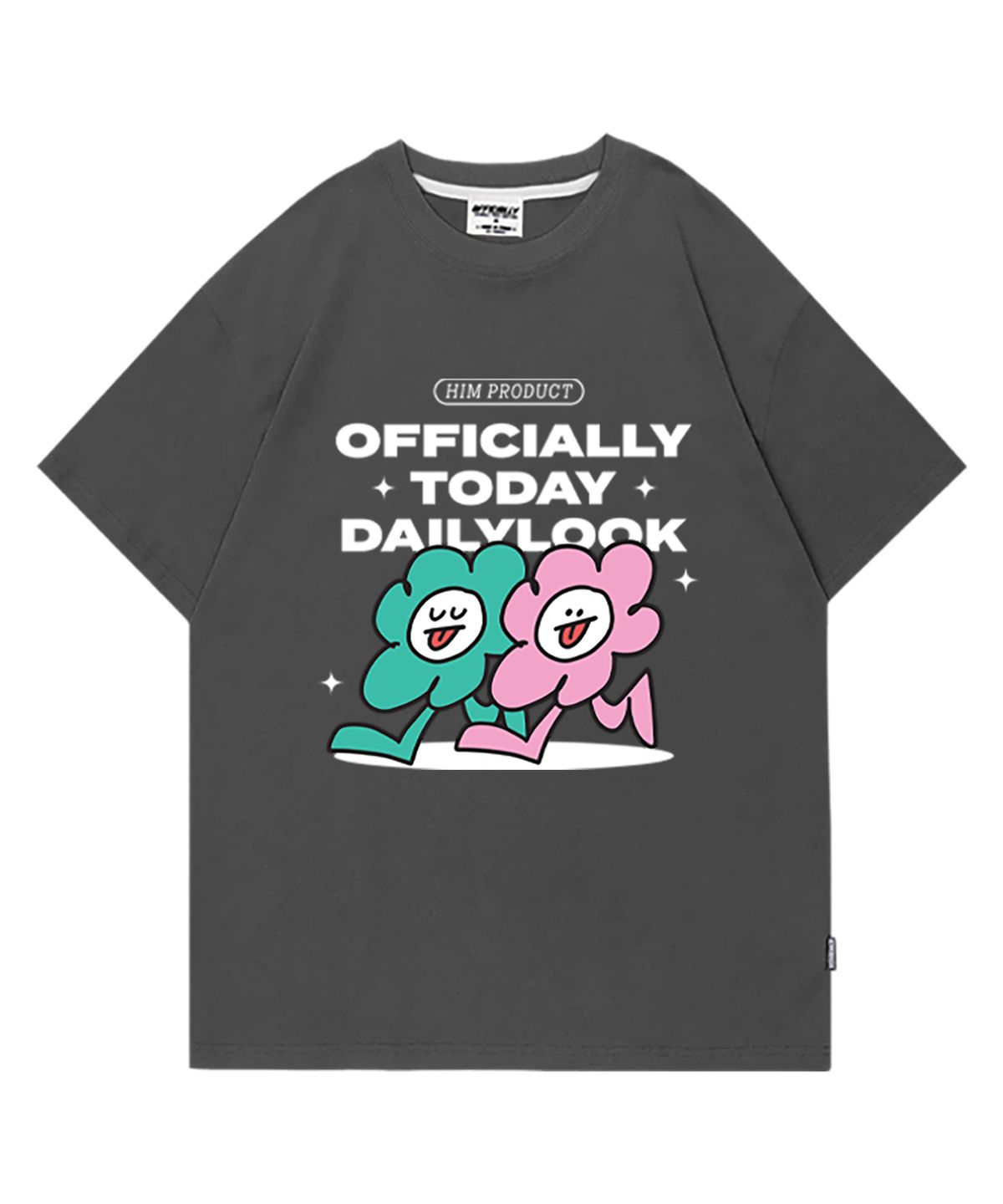 오티디(OTD) 클라우드투게더 오버핏 반팔 티셔츠 차콜