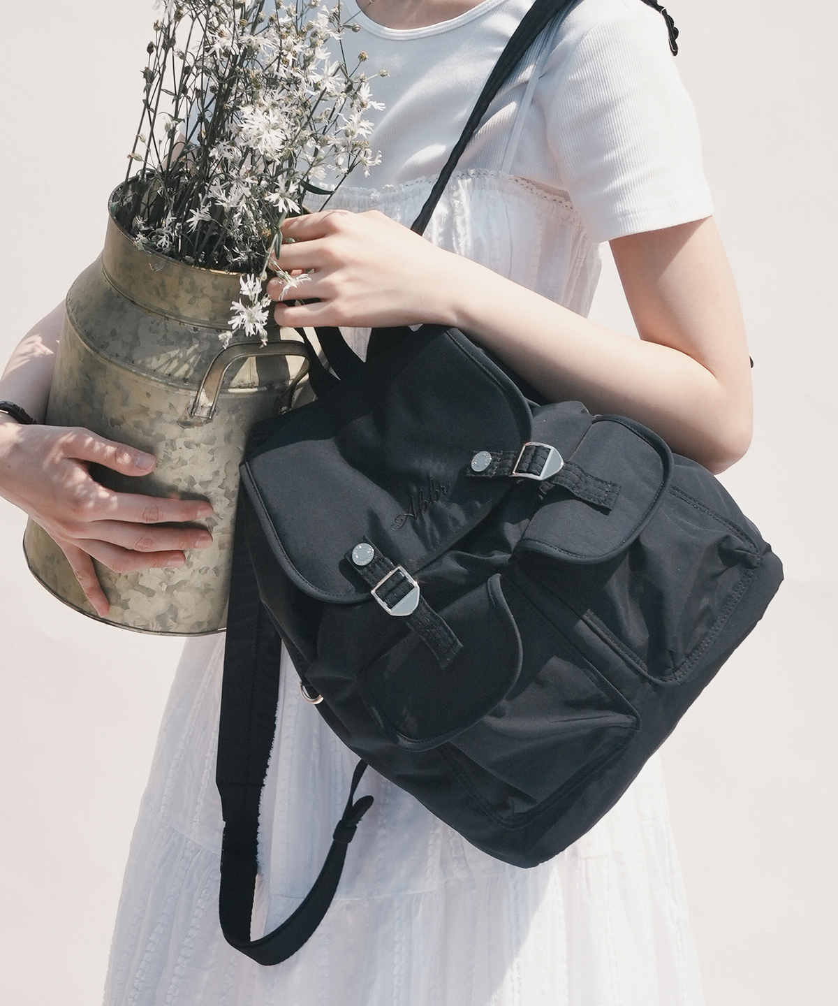 아브르(ABBR) Classic Snap Mini Backpack_Matt Black