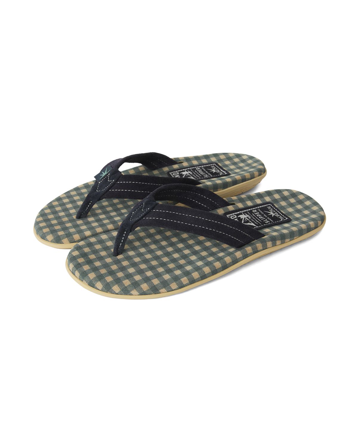 썬러브투어(SUNLOVETOUR) Sunlove x Island Slipper Classic Suede Navy Gingham