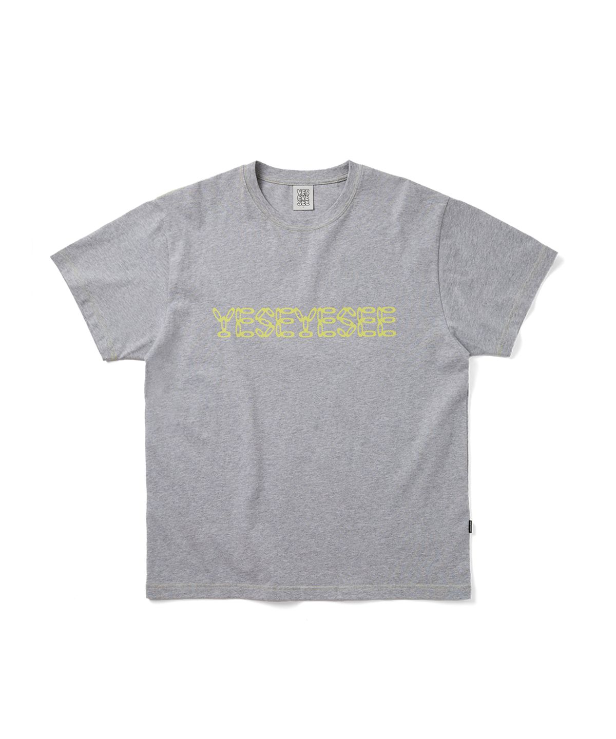 예스아이씨(YESEYESEE) Contrast Stitch Chain Logo Tee Grey