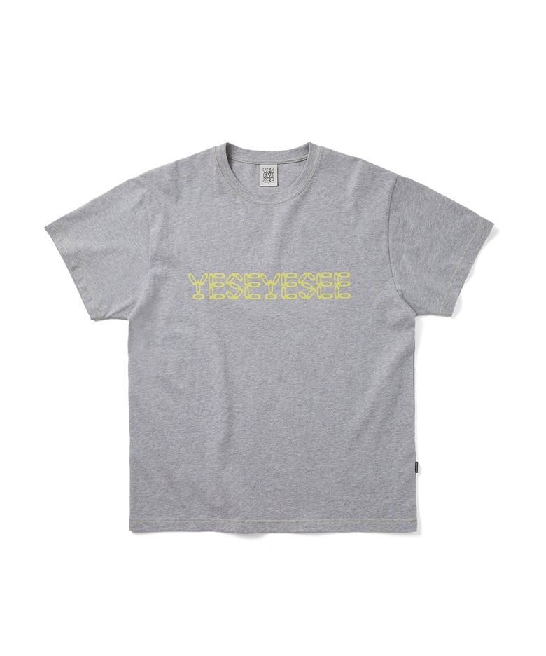 Contrast Stitch Chain Logo Tee Grey