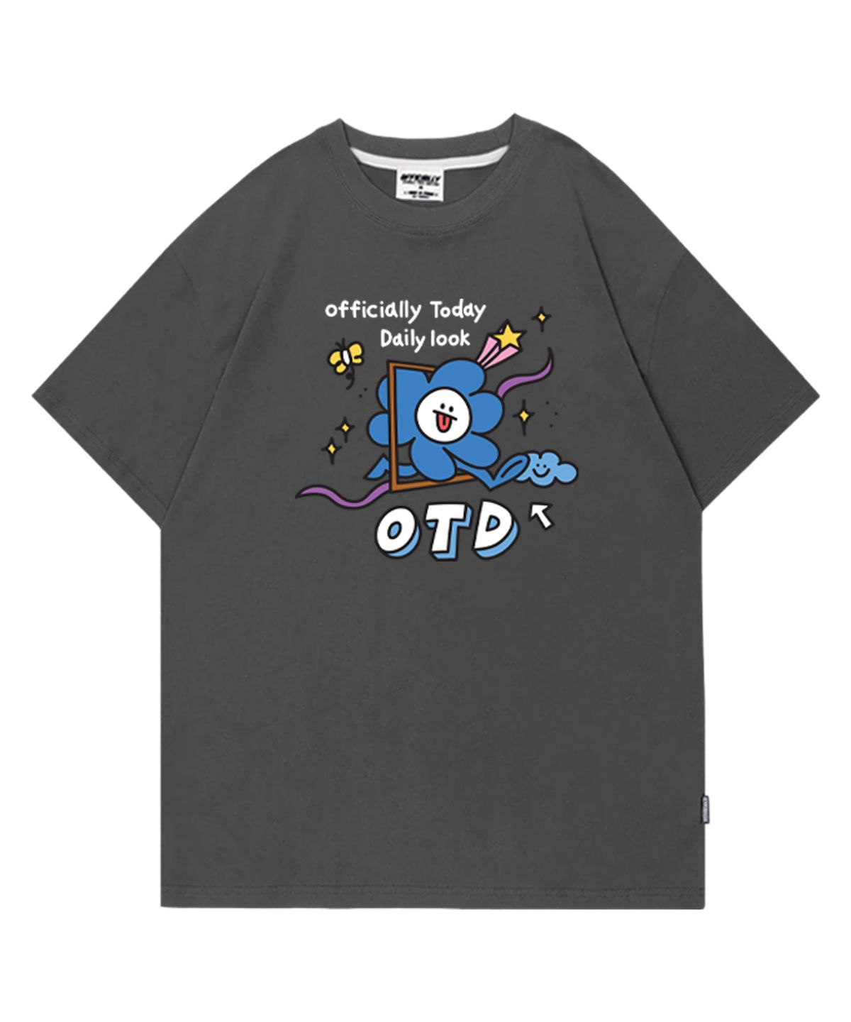 오티디(OTD) 클라우드프레임 오버핏 반팔 티셔츠 차콜