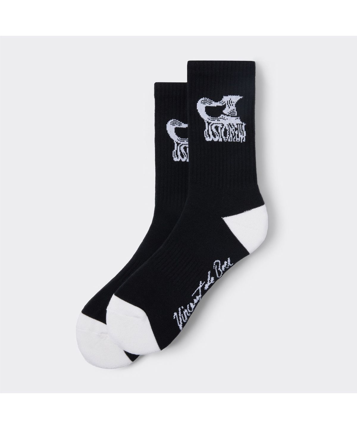 커스텀멜로우(CUSTOMELLOW) [Vincent] Black Graphic Socks CALAX26481BKX
