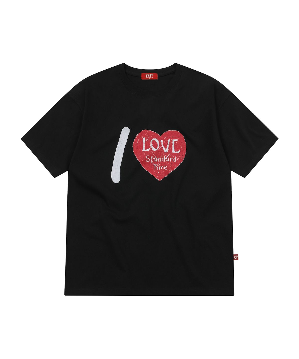 에스이에스티(S'EST) I Love Logo T-shirts Black