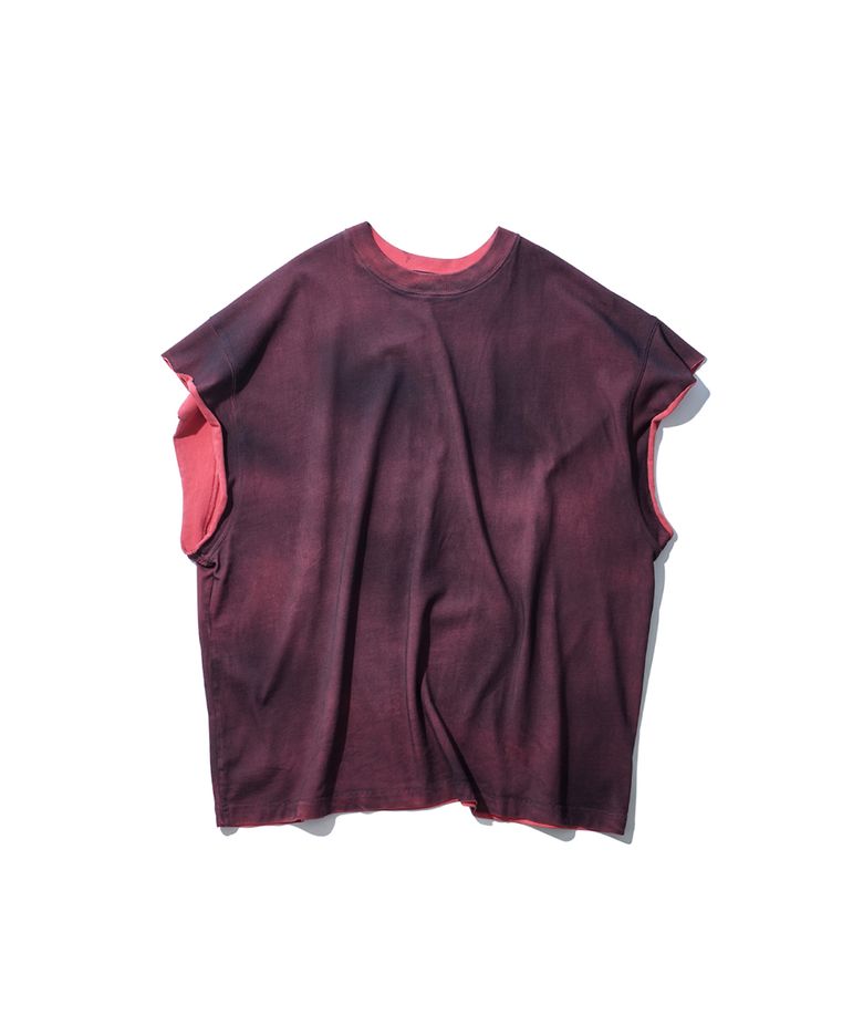CUT OFF TEE -  CRANBERRY