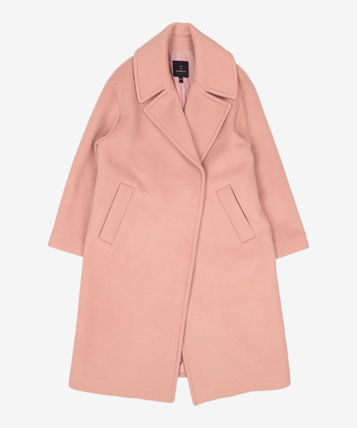 룩캐스트(LOOKAST) PINK SNAP WOOL COAT OS