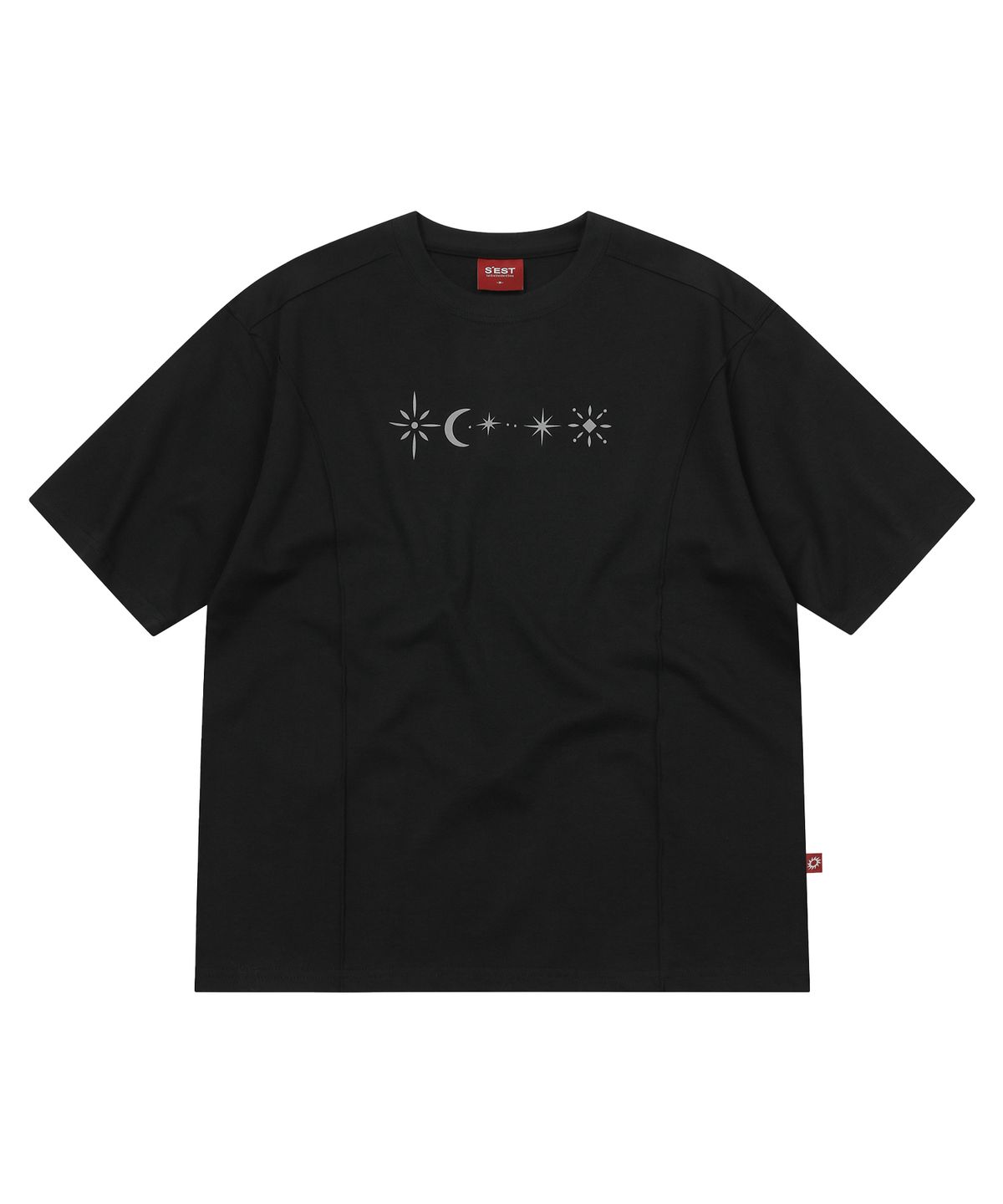 에스이에스티(S'EST) Starline Cut-out T-shirts Black