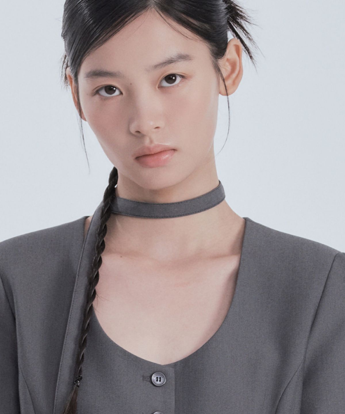 마우솔레움(MAU SOLEUM) Emma Suit Tie Strap - BlackGrey