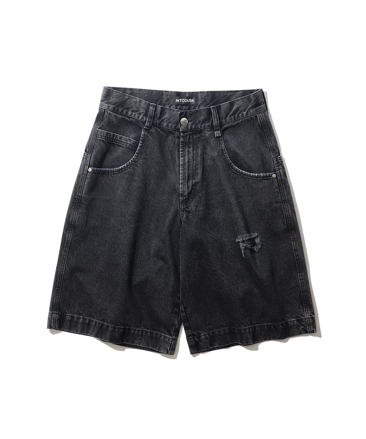 인투더스크(INTODUSK) BIG POCKET DENIM SHORTS - WASHED BLACK