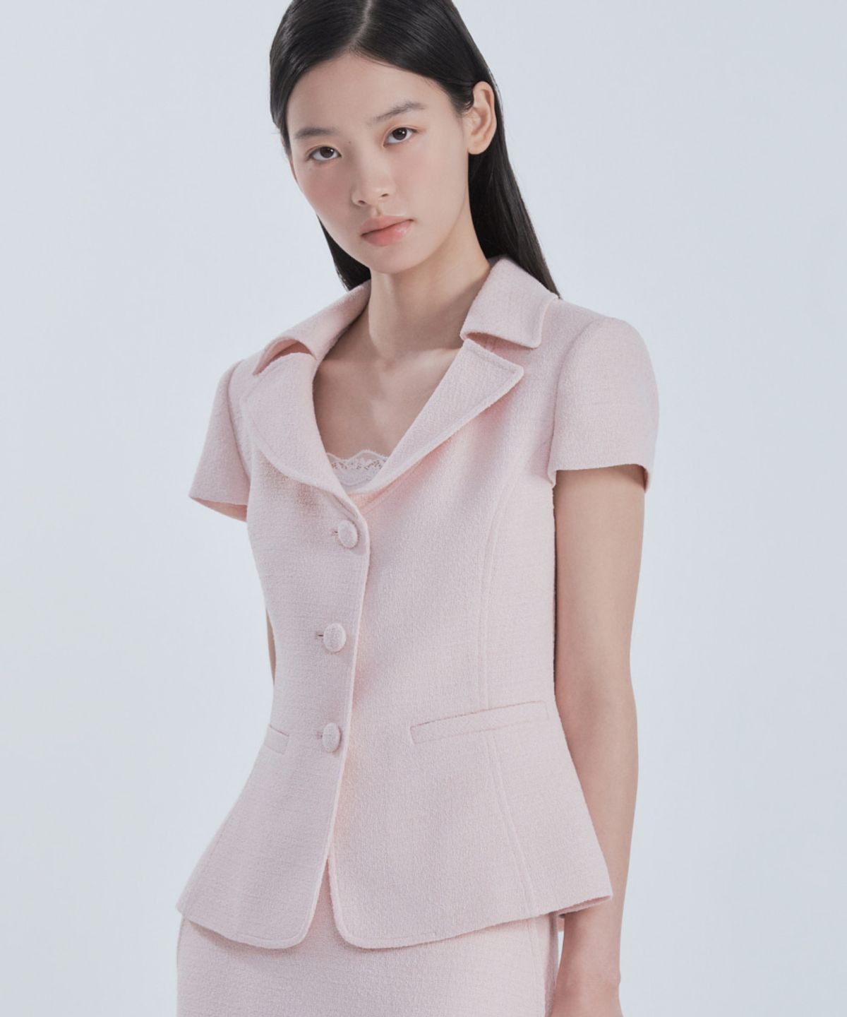 마우솔레움(MAU SOLEUM) MAC Tweed Jacket (Boucle Edition) - Tweed Pink