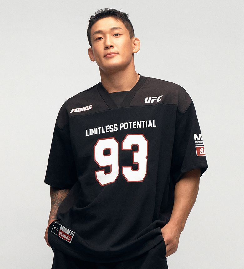UFC 위너 오버핏 풋볼 져지 티셔츠 블랙 U2SSX2118BK