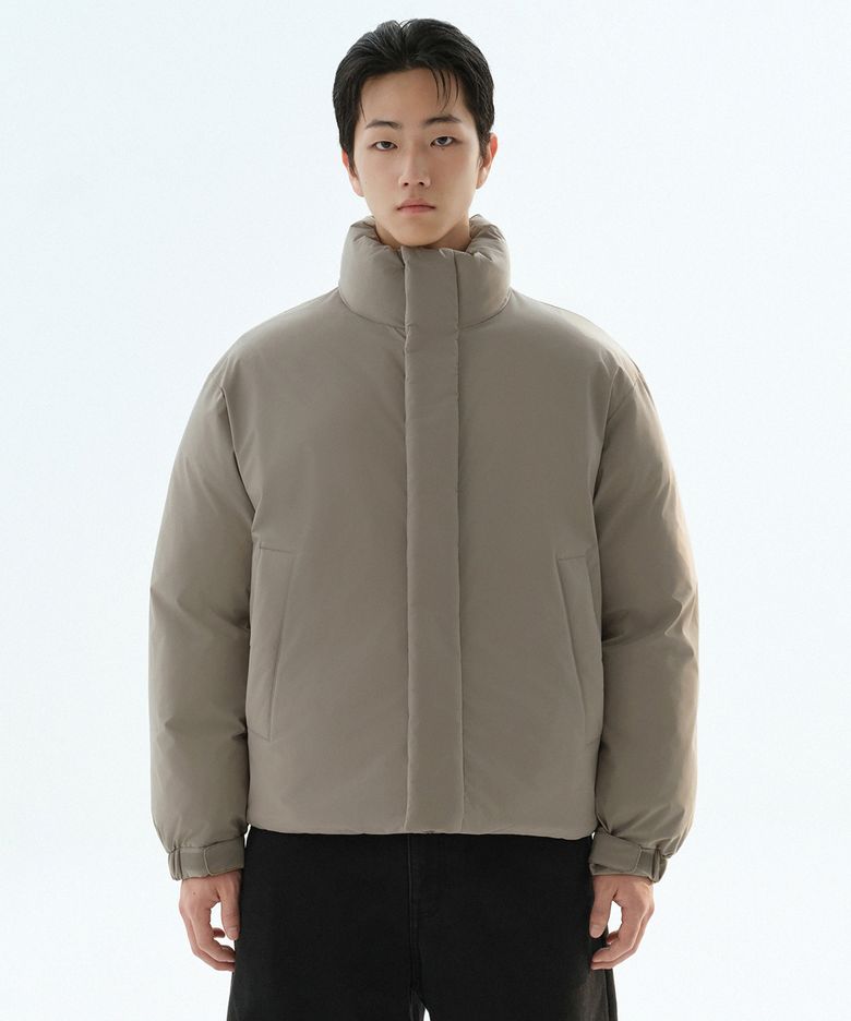 데일리 푸퍼 미니멀 숏 패딩 재킷 [더스티 베이지]