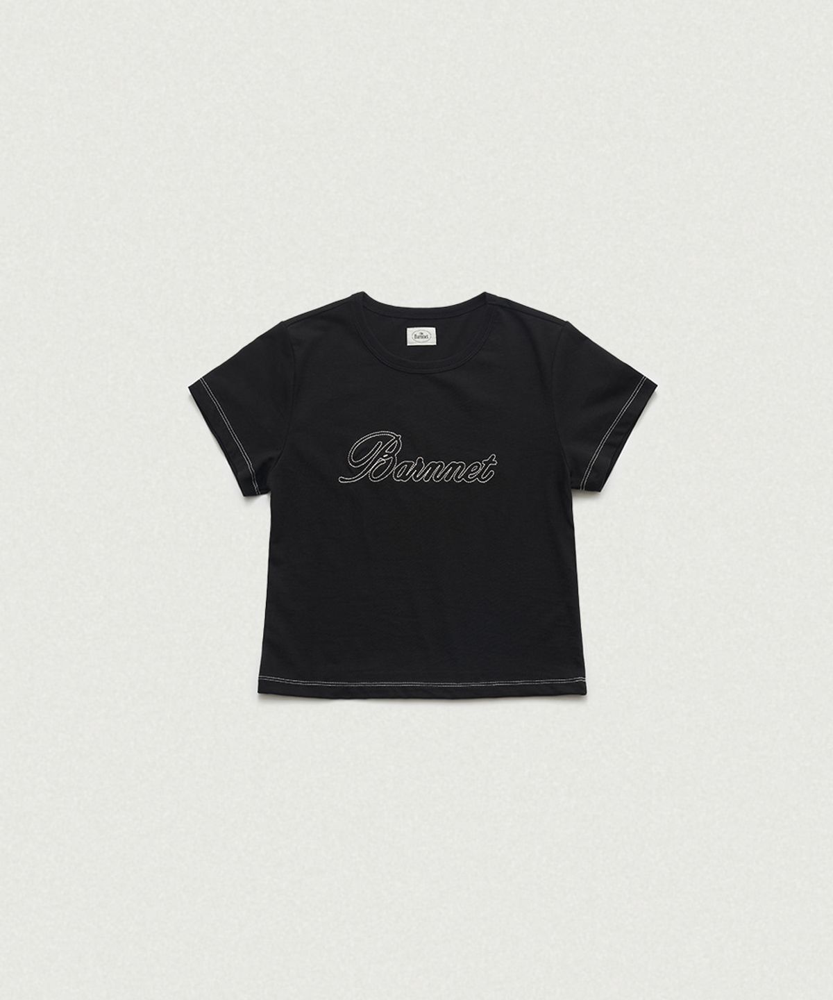 더바넷(THEBARNNET) Diana Chain Stitch Logo T-Shirt_Black