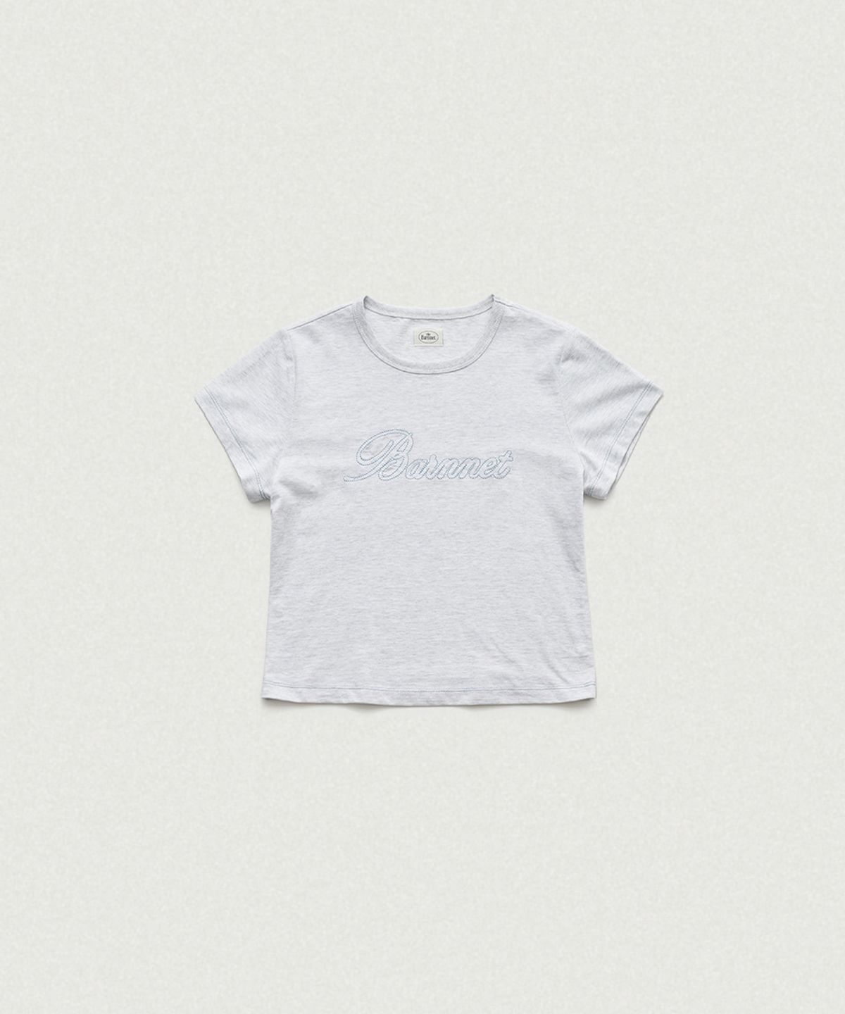 더바넷(THEBARNNET) Diana Chain Stitch Logo T-Shirt_Grey