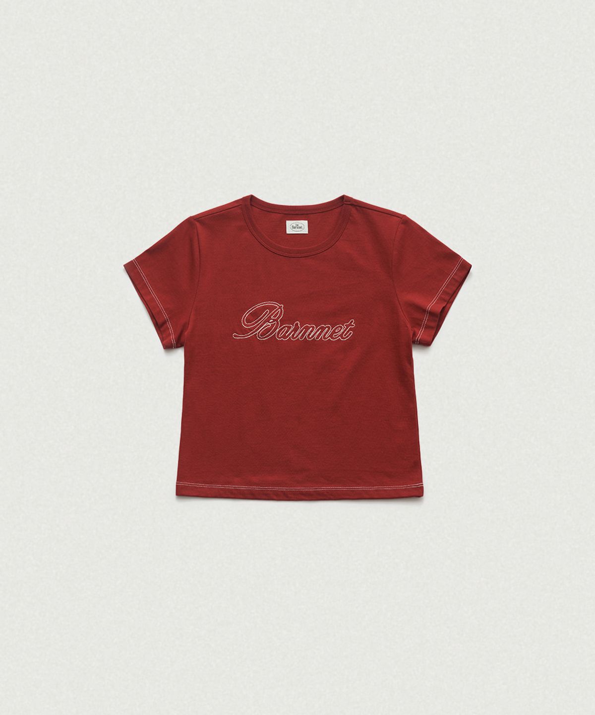 더바넷(THEBARNNET) Diana Chain Stitch Logo T-Shirt_Red