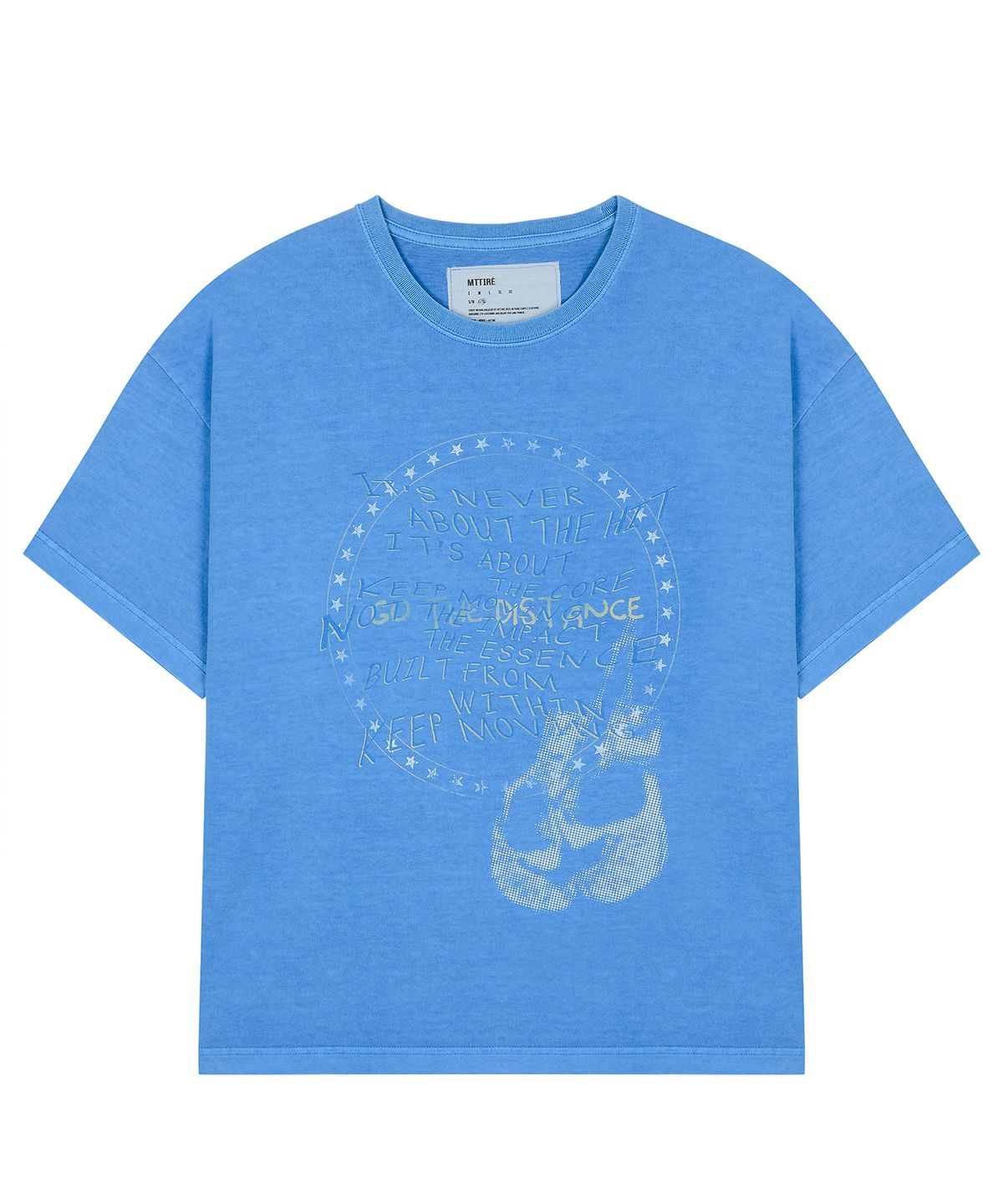 마티레(MTTIRÉ) ROCKYSTAR VINTAGE OVERSIZED T-SHIRT / BLUE
