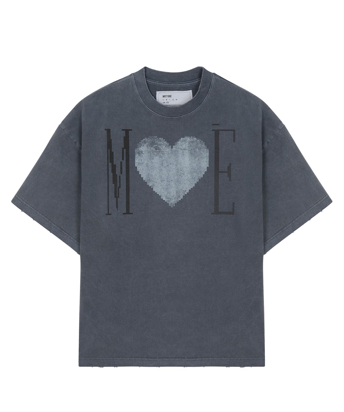 마티레(MTTIRÉ) MÉ VINTAGE HEART OVERSIZED T-SHIRT / NAVY