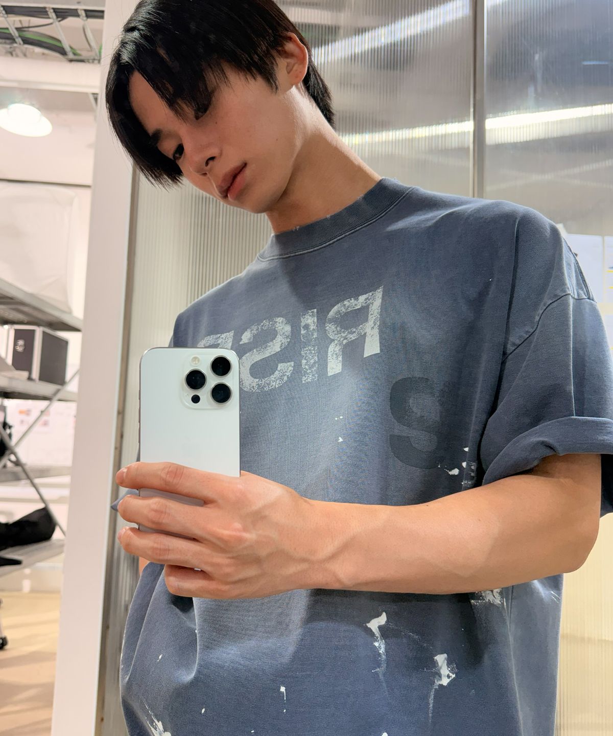마티레(MTTIRÉ) RISE VINTAGE OVERSIZED T-SHIRT / PURPLE