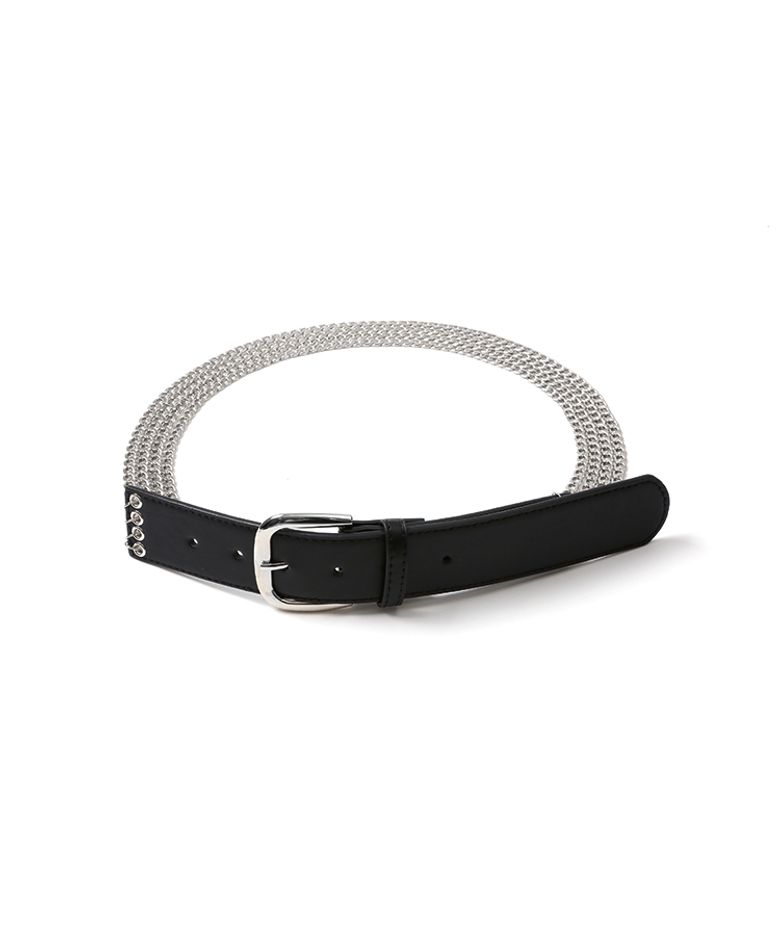 CHAIN LEATHER BELT