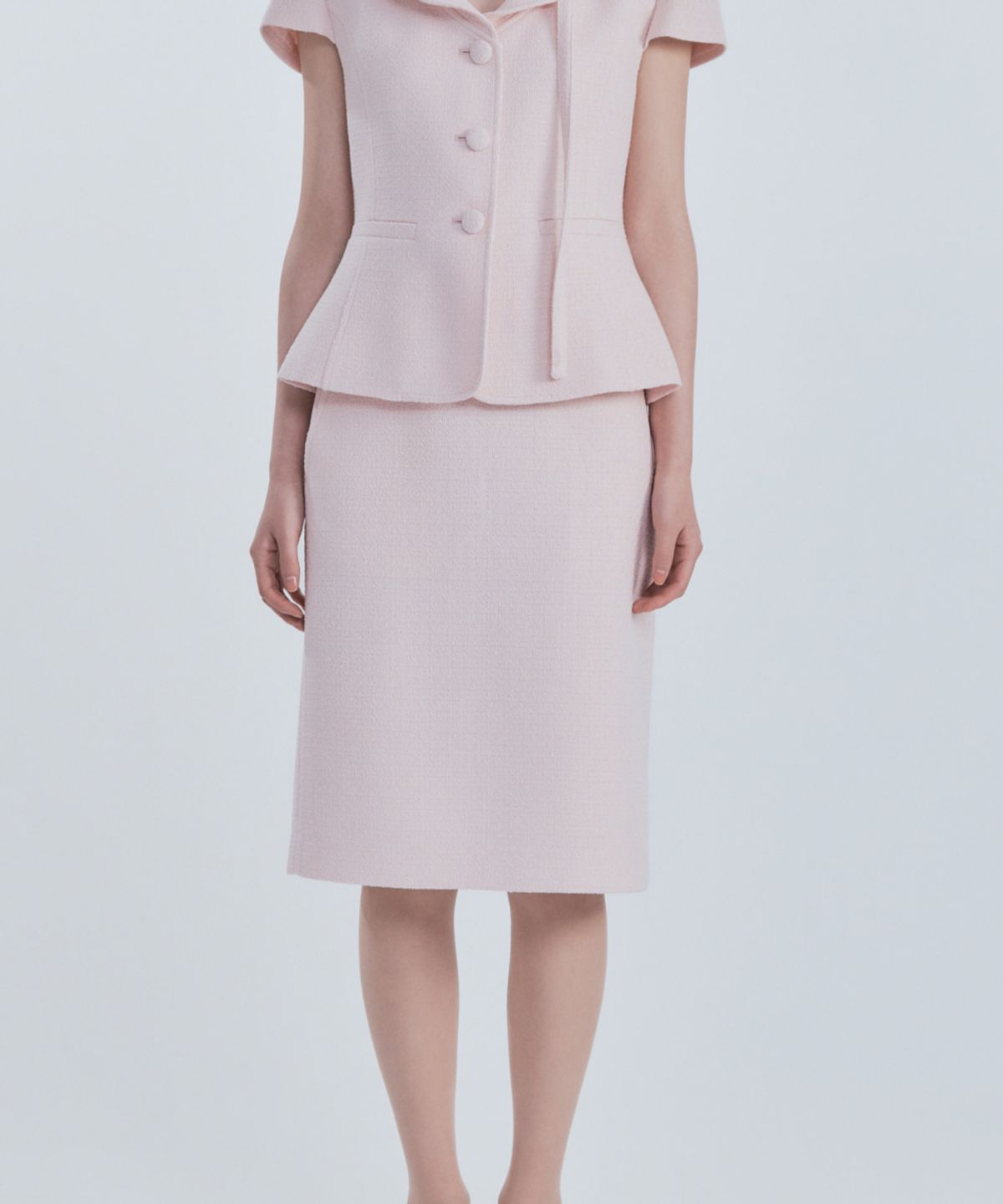 마우솔레움(MAU SOLEUM) MAC Tweed Midi Skirt (Boucle Edition) - Tweed Pink