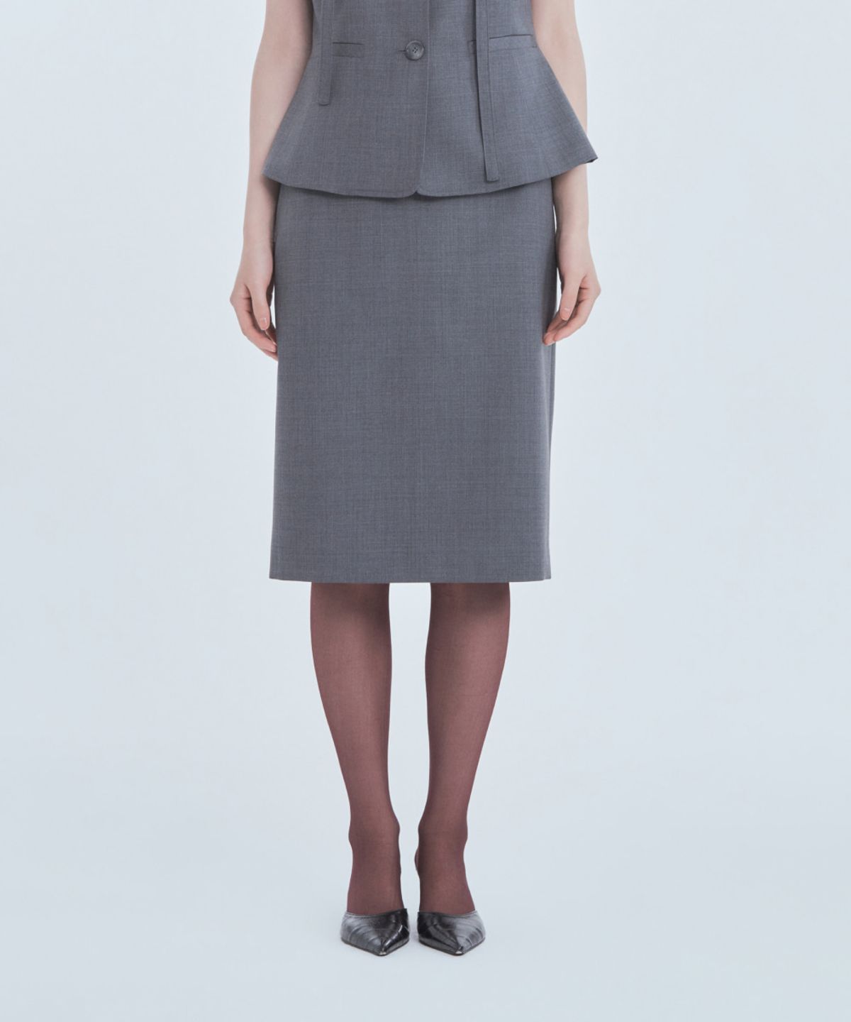 마우솔레움(MAU SOLEUM) MAC Suit Midi Skirt - Grey