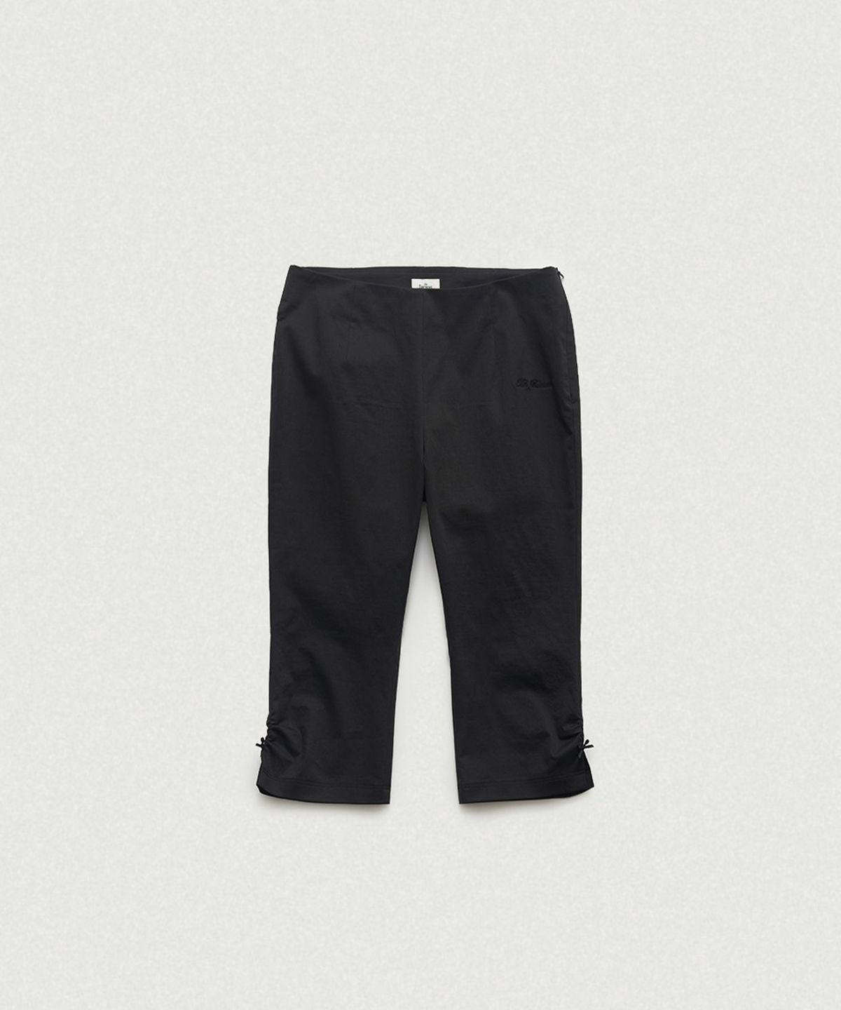 더바넷(THEBARNNET) Rosy Ribbon Slit Capri Pants_Black