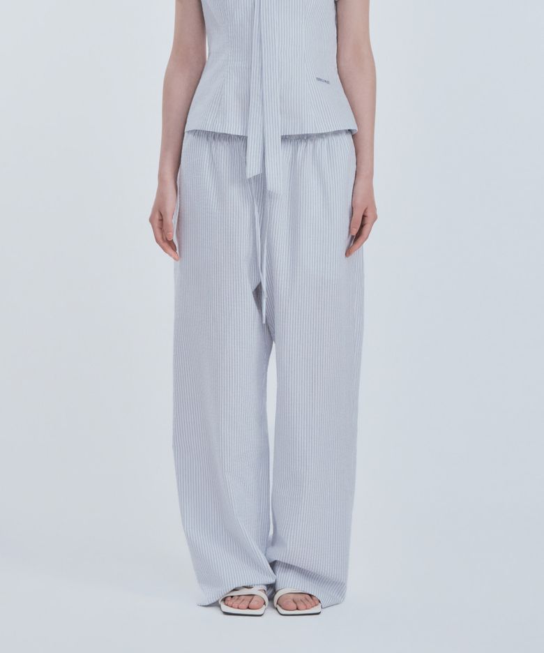 Marae Smocked Waist Pants - Blue Stripe
