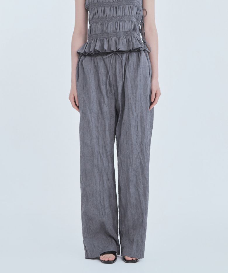 Marae Smocked Waist Pants - Grey