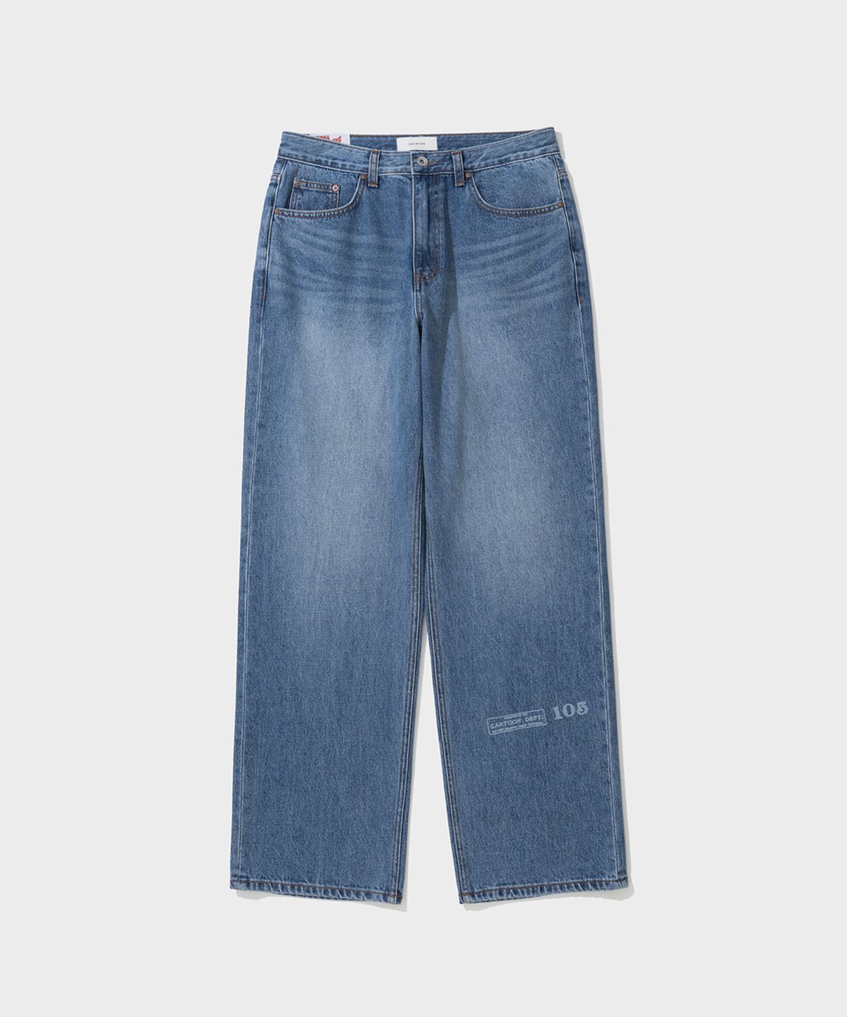 셔터(SHIRTER) TJS PRINTED DENIM PANTS (INDIGO BLUE)